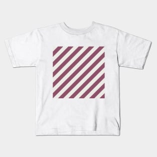 Diagonal Violet Stripes Kids T-Shirt